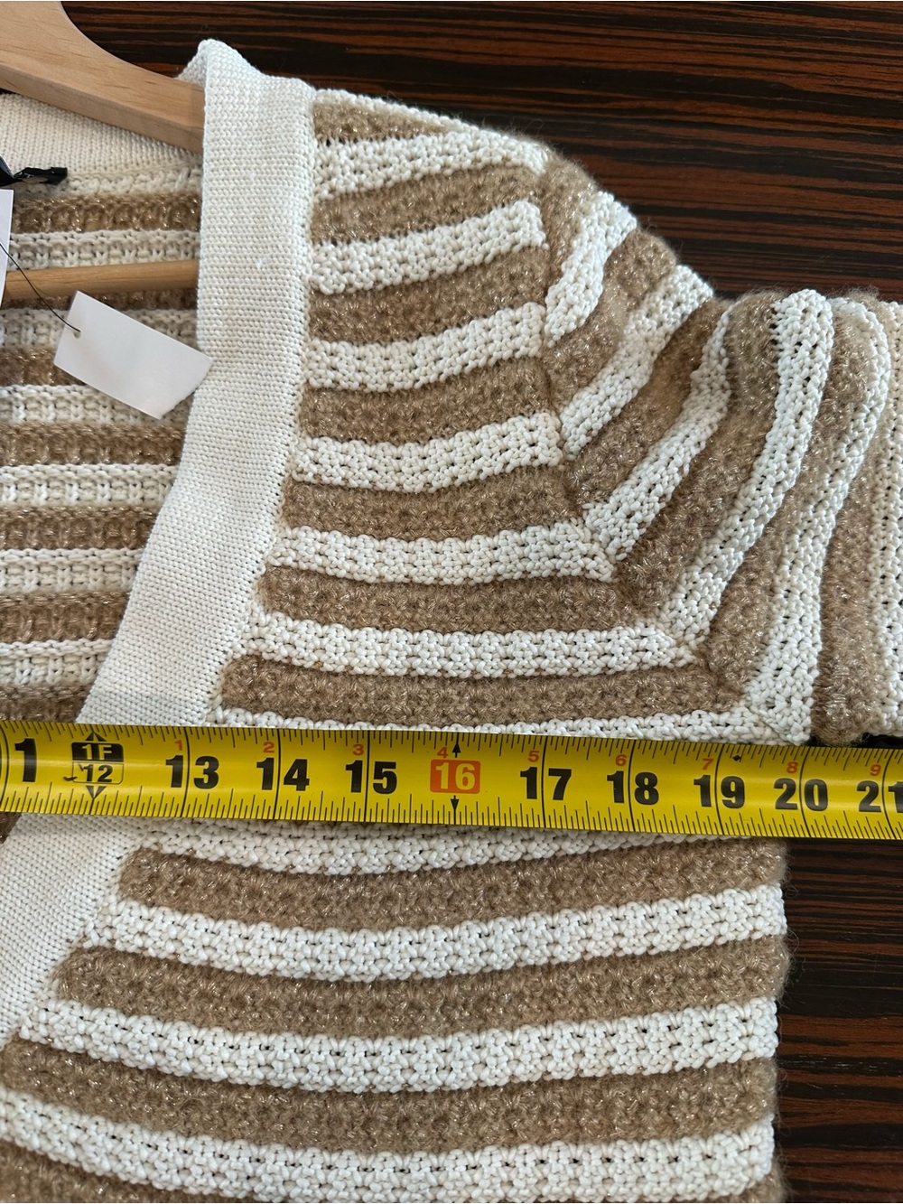Talbots Kate cardigan sweater in toasted coconut and ivory Sz M NWT - Picture 8 of 10